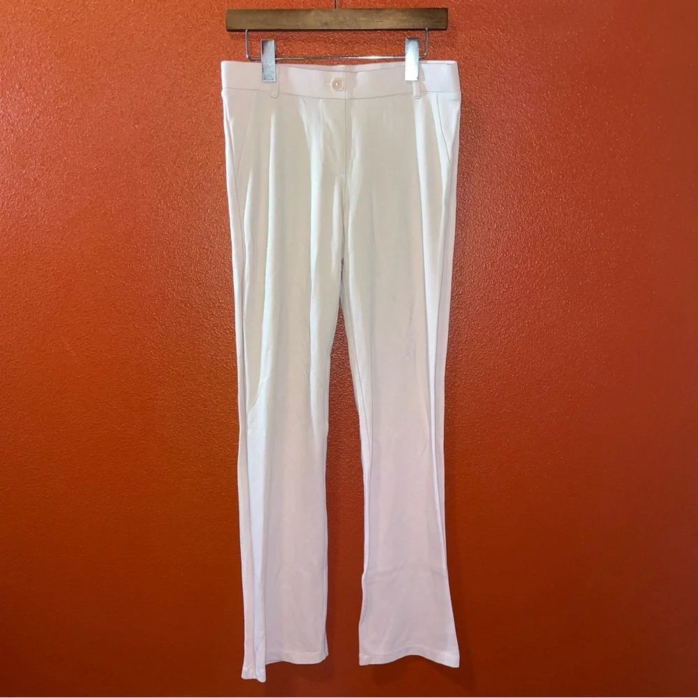 Betabrand Women’s Pale‎ Blush Pink Straight Leg Yoga Stretch Dress Fit Pants